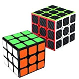 Maomaoyu Speed Cube Set,3x3 Puzzle Cubo Magico 2 Pack Originale PVC Sticker Velocità Nero