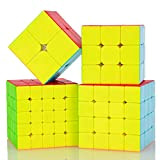 Maomaoyu Speed Cube Set, Cubo Magico 3x3x3 Originale+2x2+4x4x4+5x5x5 4 Pack Magic Cube, Regali di Natale per Adulti e Bambini（Stickerless）