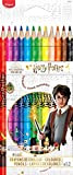 Maped 832053 - Matite colorate Harry Potter, ideali per la scuola, confezione da 12 pezzi