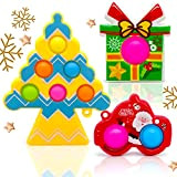 MarckersHome 3 PCS Natale Push Poppet Bubble Fidget Toy Set Giocattolo sensoriale Sollievo dallo Stress Autismo Ansia ADHD Confezione Vestito ...
