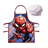 Marvel Spiderman - Grembiule da cucina con cappello per bambini (3-6 anni)