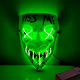 Maschera di Halloween LED, Maschera di Halloween, Maschera di Purge a LED, 3 Modalità di Illuminazione, Maschera da La Notte ...