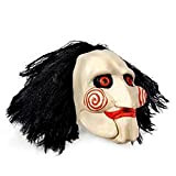 Maschera SAW JIGSAW con capelli sintetici - Perfetti per carnevale e Halloween - Costume adulto - Latex, Unisex Taglia unica