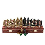Master of Chess ANCIENT ARMIES Set di scacchi edizione oro e nero Scacchiera in legno da 41 cm / 16 ...