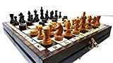 Master of Chess Cherry OLYMPIC 35cm Set di Scacchi e Dama in Legno per Adulti e Bambini