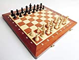 Master of Chess Olympic 35 cm set di scacchi in legno intarsiato 14 "pezzi da torneo e scacchiera professionale per ...