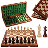 Master of Chess Professional TOURNAMENT Set di scacchi in legno n. 7 Competizione Staunton ponderati Pezzi degli scacchi grandi e ...