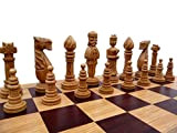 Master of Chess - Set di scacchi in legno di quercia intagliata a mano, 65 x 65 cm, scacchi intarsiati ...