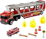 Matchbox- Camion dei Pompieri con Veicolo che può Contenere 16 Macchinine, Rampa e 8 Accessori, Giocattolo per Bambini 3+Anni,GWM23