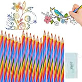 Matite Arcobaleno 18 bastoncini Colorate Acquarellabili Colori Matita 4 In 1 Colouring Pencils Colorata Disegno Colorato Regalo Festa Bambini Set ...