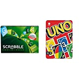 Mattel Games- Scrabble il Gioco da Tavola delle Parole Crociate + Gioco di Carte UNO con 112 Carte, Confezione in ...