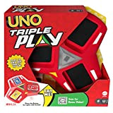 Mattel Games - UNO Triple Play Gioco di Carte con Porta-Carte, Luci Led e Suoni, Giocattolo per Bambini, Ragazzi e ...