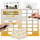 Maxi Gratta e Vinci Personalizzato Gioco Compleanno – Idea Regalo Lotteria del 50enne Versione A3 - Calendario Auguri Grattabile 50 ...