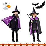 May Huang Costume Da Strega Di Halloween, Mantello Wizard, Mantello da Mago per Bambini di Halloween con Cappello, per Bambini ...