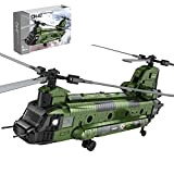 MayB elicottero tecnico, CH-47, mattoncini da costruzione militari, con 10 mini personaggi e accessori per armi, 1622 pezzi, compatibili con ...