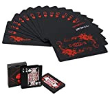 Mazzo da 54 carte da poker nere con motivo di rose e fiori sul dorso, carte da gioco classiche in ...