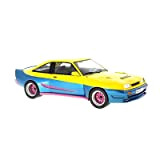 McG- Opel-Manta Mattig-1991 Miniatura da Collezione, Colore Giallo/Blu/Rosa, 18095YBR
