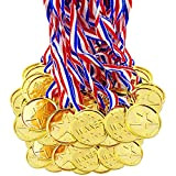 Medaglie Oro,Plastica Medaglie di Vincitore Premi Plastici in oro per Bambini Festa dello Sport Festa Olimpica Concorso Premio(6 Pcs)