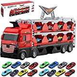 Mega Hauler Truck With Ejection Race Track,Kids Deform Catapulting And Shooting Big Truck Folding Storage Transporter Toy,Car Transporter Truck Toy ...
