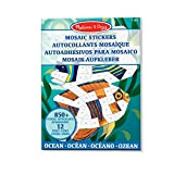 Melissa & Doug Album di adesivi per mosaici animali dell’oceano (12 scenari colorati da comporre con 850+ adesivi)