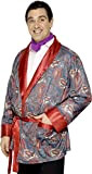 Mens Paisley Smoking Jacket Hugh Hefner Playboy Robe Outfit Fancy Dress Costume