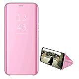 Miagon Specchio Flip Cover per Samsung Galaxy A32 5G, Chiaro Trasparente Vista PC Specchio Effetto Bookstyle Stand PU Pelle Protettivo ...