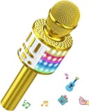 MicQutr Microfono Karaoke Bluetooth, Microfoni Karaoke Wireless per Bambini, Microfono Karaoke LED per Adulti Dispositivo Karaoke KTV da Casa, Microfono ...