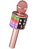 Microfono Karaoke Ankuka Microfono Bambini Bluetooth con Luci LED Bambini Regalo Giocattoli Bambini Microfono Cambia Voce Altoparlante con Funzione Eco, ...