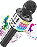 Microfono Karaoke Bluetooth, Bambini Portatile Karaoke con LED Altoparlante Cambia Voce, Microfoni Wireless Karaoke per Cantare KTV Esterno Festa, Ragazze ...
