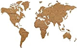 MiMi Innovations Lussuosa mappa del mondo in legno True Puzzle con i Nomi dei Paesi - Decorazione murale / Mappa ...