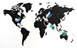 MiMi Innovations Lussuosa mappa del mondo in legno True Puzzle - Decorazione murale/Mappa mondiale arte della parete per casa, ufficio, ...