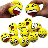 Mimieyes, giocattoli antistress, palline con emoji, per esercizio alle mani e alleviare lo stress (12 pezzi)