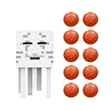 Minecraft - Personaggio di Ghast Sputafuoco con Occhi che Cambiano Espressione e 10 Dischi Rossi "Palla di Fuoco", Giocattolo per ...