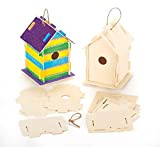 Mini Casette di Legno per Gli Uccelli Baker Ross (Confezione da 2) Casette per Uccelli da Dipingere e Decorare per ...