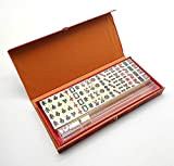 Mini Mahjong con scatola lunga tradizionale colore beige cinese Mah Jong Set per casa o viaggio Mahjong Set gioco di ...