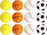 Mini Palloni Sportivi, Pallina Antistress, Palla Antistress per Bambini e adulti, Mini Palline in Schiuma, per Calcio, Basket, Tennis, Baseball, ...