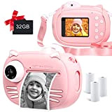 MINIBEAR Fotocamera istantanea per bambini fotocamera digitale da 40MP con carta da stampa fotocamera giocattolo bambini con videocamera per selfie ...