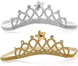 MINSHUXI 2 Pezzi Fascia per Corona Elastici Tiara Corona Fascia Elastica Fascia per Corona di Compleanno per Ragazzi e Ragazze