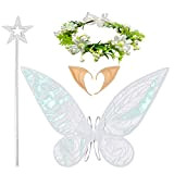 MIVAIUN Fairy Wings Costume da Principessa Angelo Fata Ali Fata Bastone Fata Orecchie Ghirlanda Usato per Accessori della Ragazza dei ...