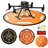 MMOBIEL Piattaforma Universale Drone Landing Pad Impermeabile 50 x 50 cm quadrata, arancione / nero per droni radiocomandati DJI Mavic ...