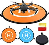 MMOBIEL Piattaforma Universale Drone Landing Pad Impermeabile 55 cm, doppio lato arancione / blu per droni radiocomandati DJI Mavic Mini ...