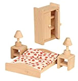 Mobili per casa delle bambole, camera da letto, 6 pezzi, giocattolo in legno