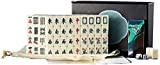 MOCKS Set da Gioco per Mahjong Cinese, Piastrelle Avorio Premium, Portapacchi/Pulsanti all-in-One, Set da Gioco Completo per Mahjong Viaggi in ...