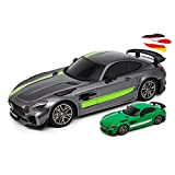 Modellino auto radiocomandata compatibile con Mercedes-Benz AMG GT Pro Edition, veicolo in scala 1:24, auto sportiva con faro in stile ...