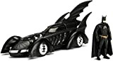 Modellino Batmobile da Batman Forever 22cm Scala 1/24 con Figura di Batman - 100% Originale Ufficiale Dc Comics Jada Toys