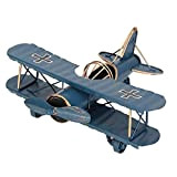 Modello di Aeroplano Aereo Biplano Modelli di Aerei Mini Modello di Aeroplano Decorativo in Metallo Decorazione per Home Office Bar ...