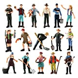 Modello di personaggio di fattoria, set di modelli di fattoria di simulazione, 16 pezzi, giocattolo in miniatura da agricoltura, modello ...