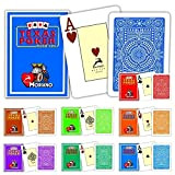 Modiano - Carte da gioco in plastica 100% di poker Texas azzurro, 2 angoli, indice Jumbo