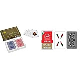 Modiano- Carte Poker, 300454 & Carte da Gioco regionali Siciliane, Colore Astuccio Rosso, 300083
