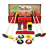 Moji Workshop - Set da golf in legno per bambini, set da golf e minigolf, giocattoli in legno per interni, ...